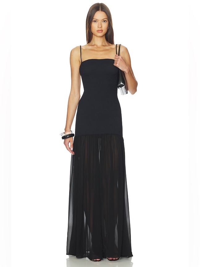Hunza G Hybrid Plisse Maxi Dress